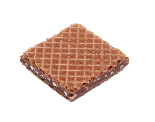 waffle quadrado com lanche de chocolate isolado no branco
 - Foto, Imagem