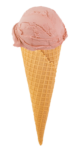 sorvete sundae no cone sobre fundo branco com caminho de recorte
. - Foto, Imagem