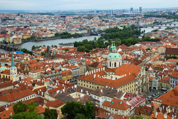 arerial view of the roofs of Prague old town, Czech Republic - 写真・画像