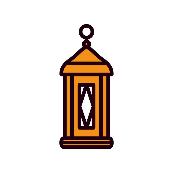 Línea de linterna Ramadán y diseño de vectores de iconos de estilo de relleno
 - Vector, imagen