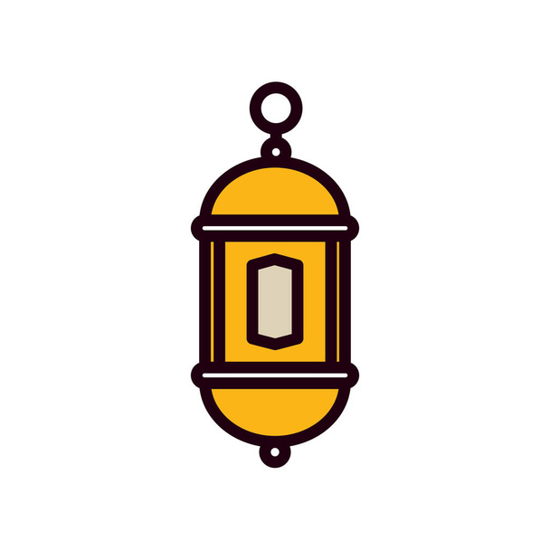 Ramadan lantern line and fill style icon vector design - Vector, Image
