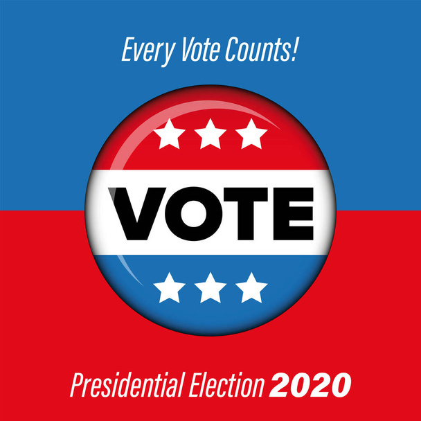 Presidential election Vote badge poster vector - Vector, Image