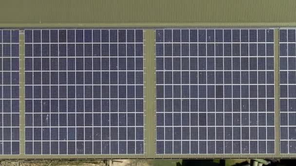Aerial View of Solar Panels installed on a Commercial Roof - Filmmaterial, Video