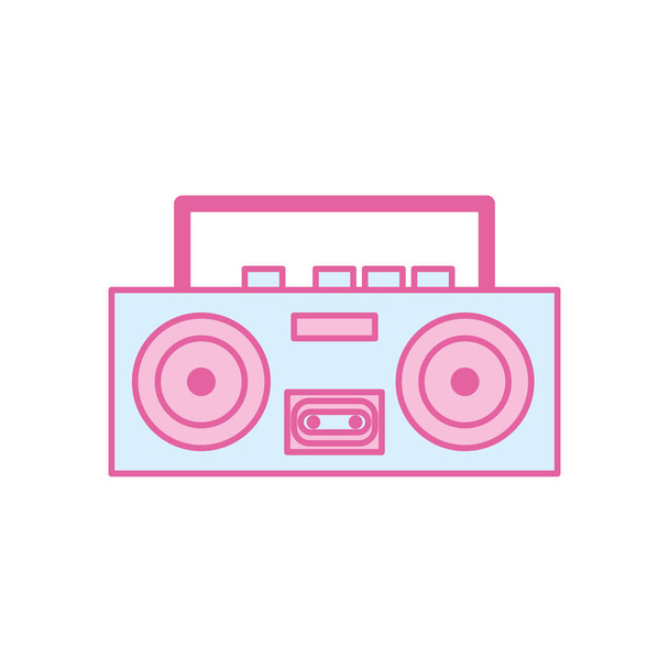 Isolated music recorder neon line and fill style icon vector design - Vettoriali, immagini