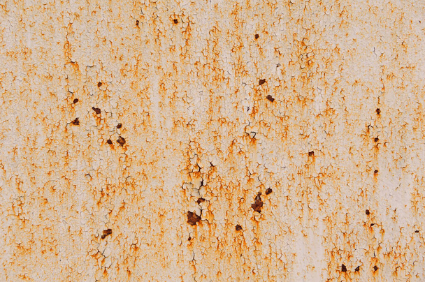 Old painted metal sheet beige orange color with rust. - Foto, Bild