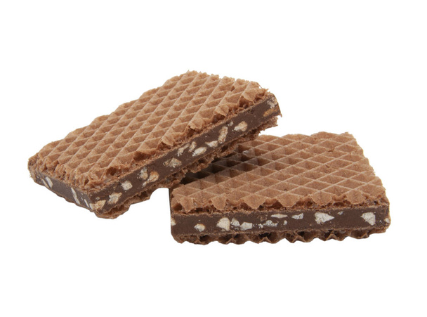 square waffle with chocolate snack isolated on the white - Photo, Image