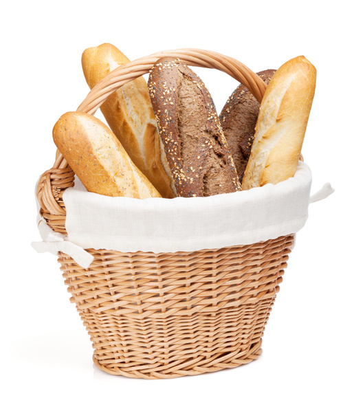 Various of french baguette basket - Foto, Imagem