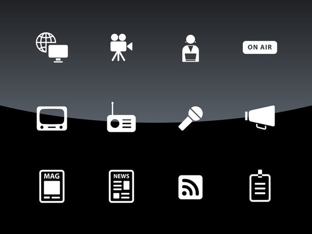 Media icons on black background. - Vector, Image