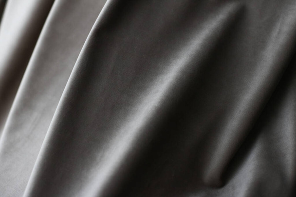 Decorazione, branding e concetto di superficie - Astratto sfondo tessuto grigio, velluto materiale tessile per tende e tende, texture di moda e decorazione domestica sfondo per il marchio di design d'interni di lusso - Foto, immagini