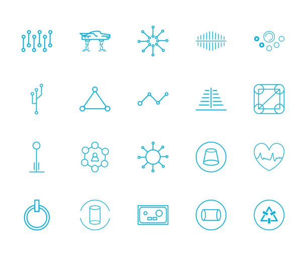 Isolated futuristic line style icon set vector design - Vector, afbeelding