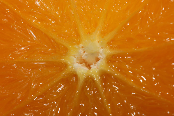Cutted orange center macro macro background high quality - Photo, Image
