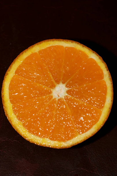 Cutted orange center macro macro background high quality - Photo, Image