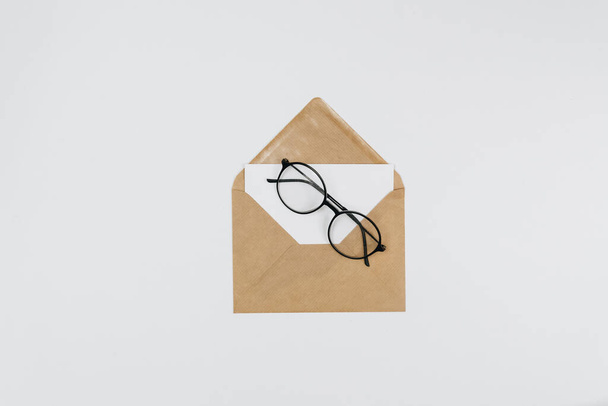 Envelope on white background. Writing a letter.  - Photo, image
