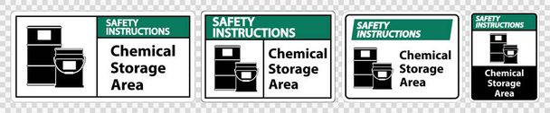 Istruzioni di sicurezza Simbolo di stoccaggio chimico segno isolato su sfondo trasparente, illustrazione vettoriale
  - Vettoriali, immagini