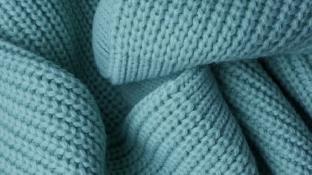 gros plan de laine tricotée turquoise texture, fond
 - Séquence, vidéo