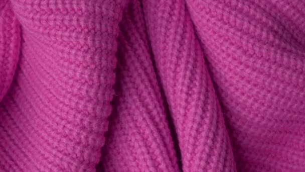 pink knitted fabric as a background. macro - Footage, Video