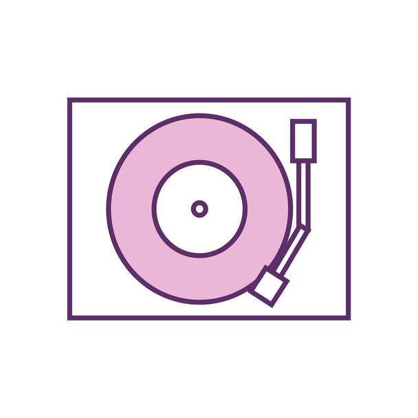 Isolated music turntable line fill style icon vector design - Vector, Image
