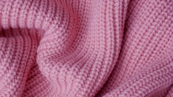 pink knitted fabric as a background. macro - Footage, Video