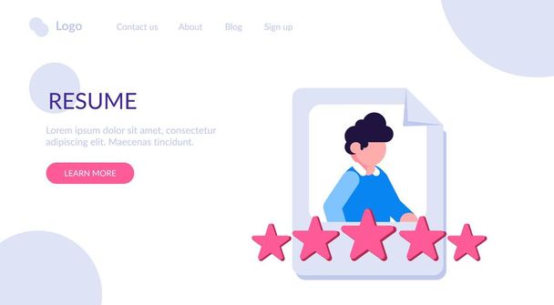 Clients Review, Customer Feedback, User Commens concept. Portrait of people and evaluation stars below. Landing web page template. - Vector, Image