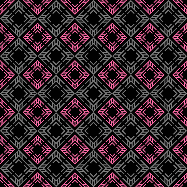 Modern Abstract Background. Black And Pink Color. Seamless  Geometric Pattern. Texture Wallpaper. Vector Image. - Vecteur, image