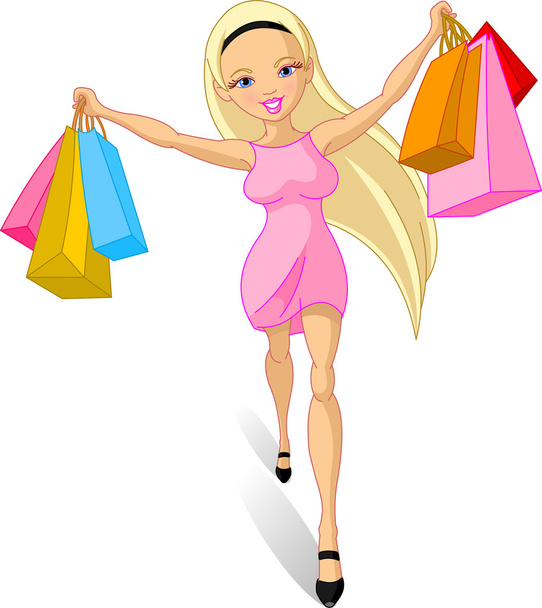 Shopping girl: - Vector, Image