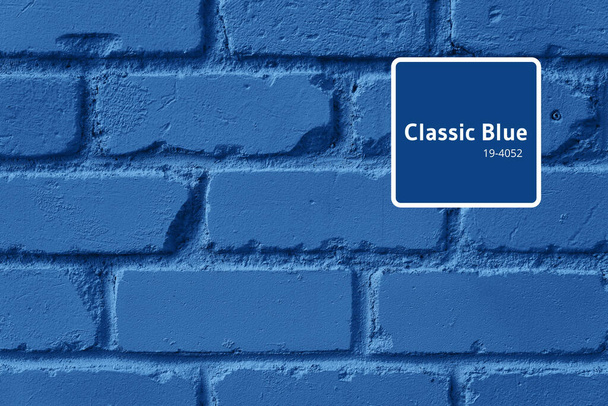 Mint brick wall texture. Background with copy space for design. Trendy blue and calm color. - Φωτογραφία, εικόνα