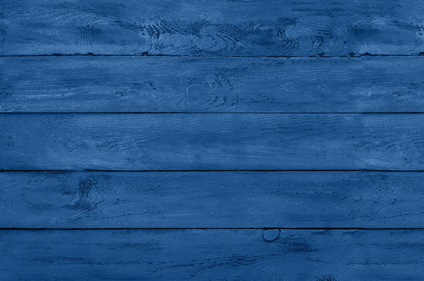Wooden background. Vintage rustic texture, wallpaper in trendy monochrome blue and calm color. Top view, copy space. Banner - Foto, Bild