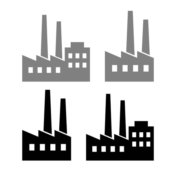 Fabriek vector pictogrammen op witte achtergrond - Vector, afbeelding