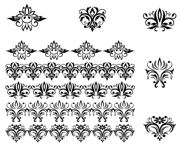 bordures et motifs fleurs - Vecteur, image