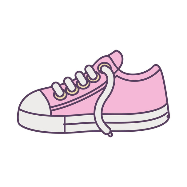 Geïsoleerde schoen lijn en vul stijl pictogram vector ontwerp - Vector, afbeelding