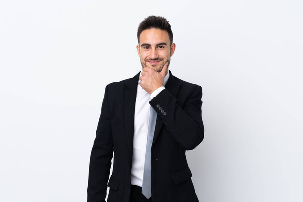 Young business man over isolated background laughing - Photo, Image
