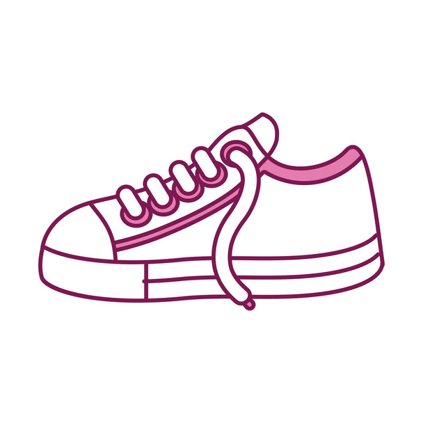 Geïsoleerde schoen halve lijn halve kleur stijl pictogram vector ontwerp - Vector, afbeelding