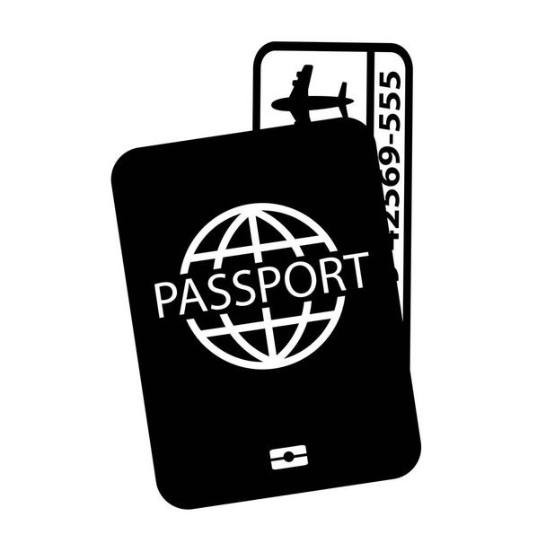 passport icon on white background - Vector, Image