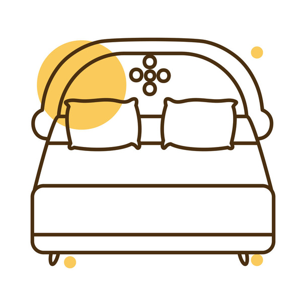 Isolated home bed block and line style icon vector design - Vector, Image