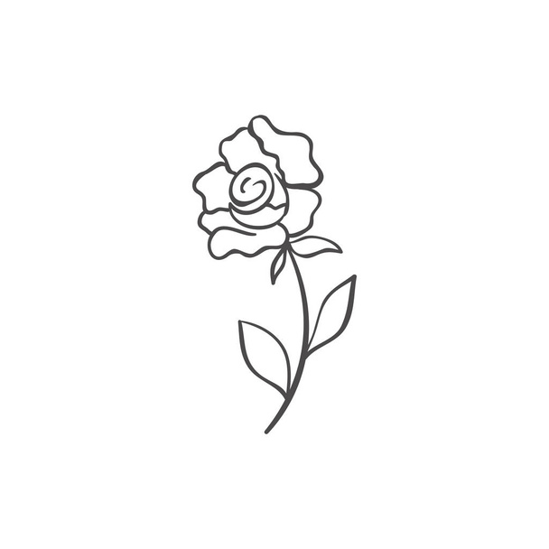 Hand drawn rose flower.Plant design elements. - Vecteur, image