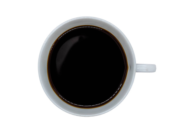 café preto em uma xícara de café vista superior isolado no fundo branco
 - Foto, Imagem