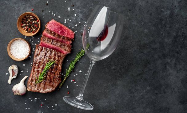grilled beef steak on a stone background - Photo, Image