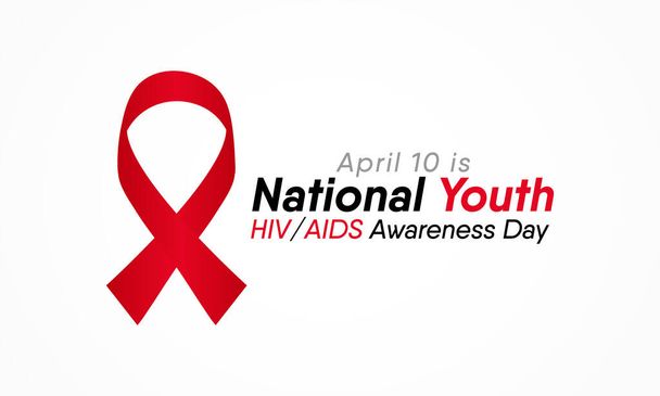 Vector illustration on the theme of National Youth HIV / AIDS Awareness Day observed on April 10th every year. Design assets. - Vector, Image