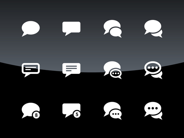 Message bubble icons on black background. - Vector, Imagen