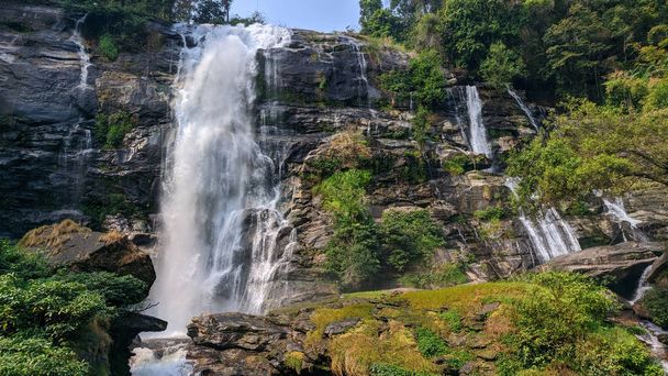 Wachirathan Waterfall at Doi Inthanon National Park, Mae Chaem District, Chiang Mai Province, Thailand. Mobile photo - Фото, зображення