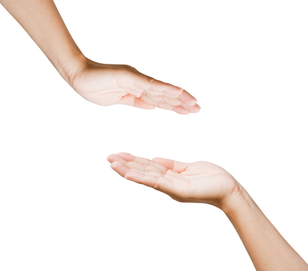 Naisten kädet valkoisella pohjalla
 - Valokuva, kuva