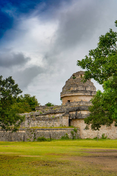 The observatory temple (El Caracol). Chichen Itza archeological site of ancient maya. Travel photo or background. Mexico. Yucatan - Photo, Image