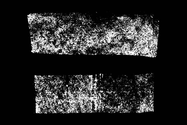 Conjunto de cepillo de rayas de textura de tiza blanca grunge sobre fondo negro - Vector, imagen