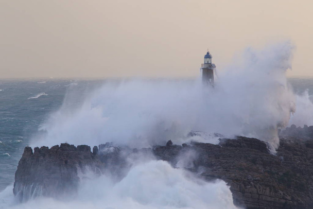 Santander, Cantabria/Spain; Dec. 27, 2017. Mouro lighthouse in Santander (Cantabria, Spain). - Photo, Image