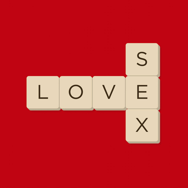 Amore e sesso giochi di parole in lettere scarabocchiate. Illustrazione del vettore isolato
. - Vettoriali, immagini