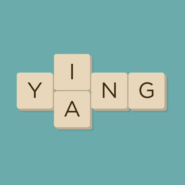 Ying Yang gioco di parole in lettere scarabeo. Illustrazione del vettore isolato
. - Vettoriali, immagini