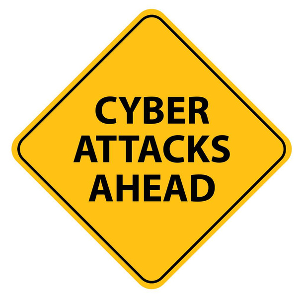 cyber attacks ahead sign vector - Vector, Image