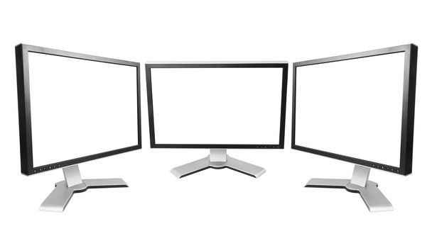 trzy monitora - Zdjęcie, obraz