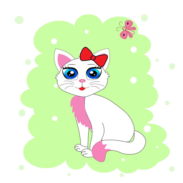 cute cat illustration poster nursery decor - Foto, afbeelding
