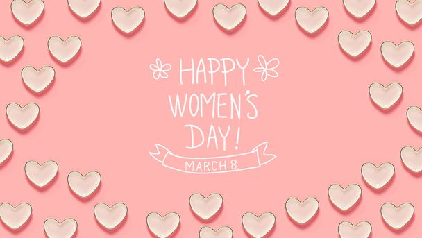 Womens Day message with many heart dishes - 写真・画像